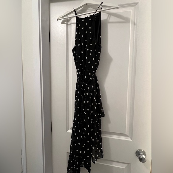 GUESS  Black Polka Dot Chiffon High Low Dress. - Picture 2 of 3